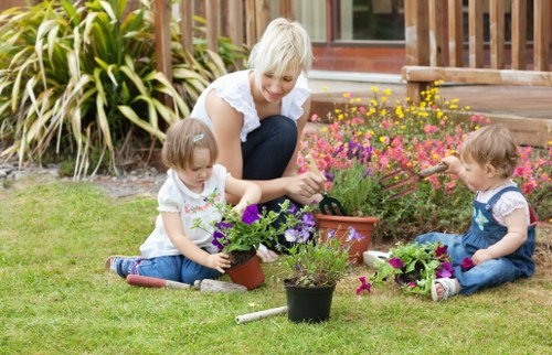 Garden maintenance team at work in Raynes Park